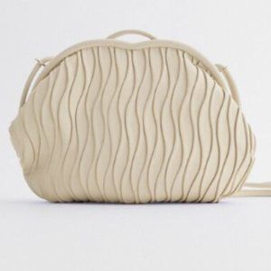 Zara Pleated Shell Crossbody Bag